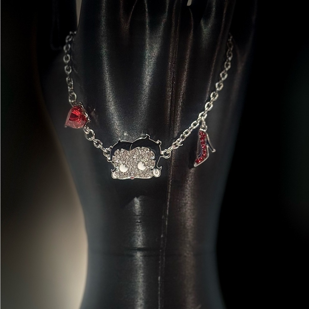 Silver and Red Charm Bracelet